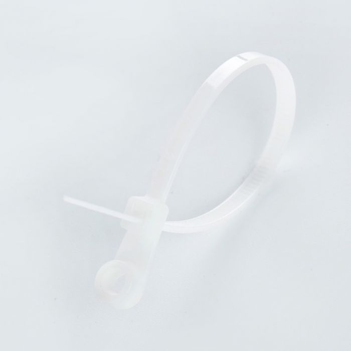 Стяжка кабельна з кріпленням 5x200 біла (пач 100шт) APRO