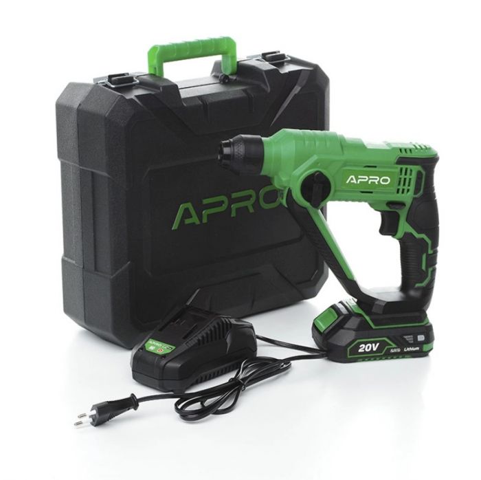 Перфоратор SDS+ APRO 1,5Дж, 2А, 20CH, 1 (АКБ, кейс)