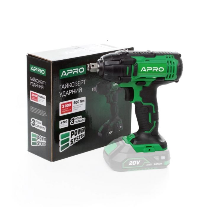 Гайковерт APRO 20W, 20В, без АКБ