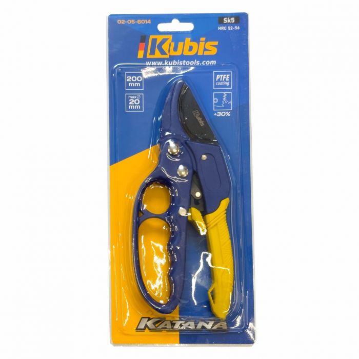 Секатор садовий з храповим механізмом Kubis, 200мм