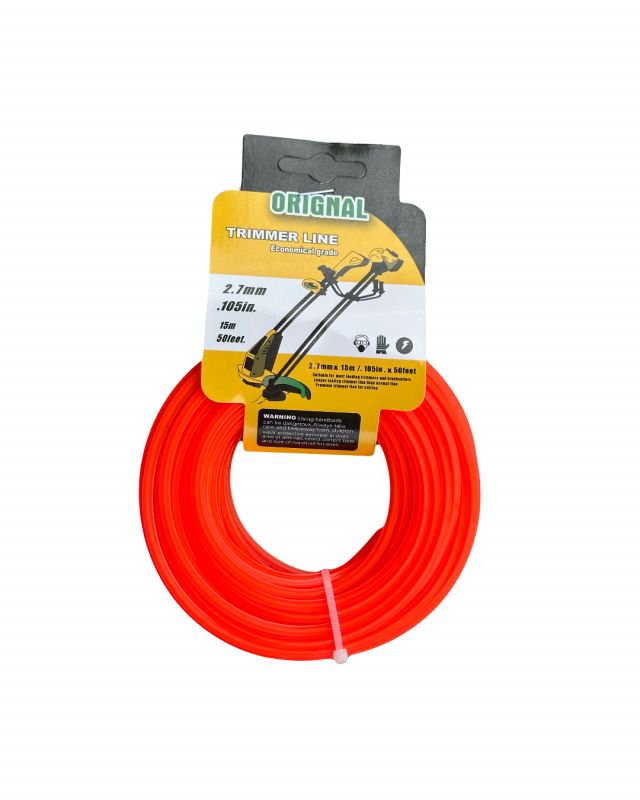 Ліска/жилка для тримера "квадрат", 2.70 мм*15 м