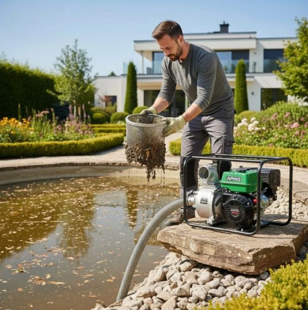 Мотопомпа WPD-45 6.5к.с. 45 м³/год 26м (для брудної води) бензинова 4-х тактн. APRO