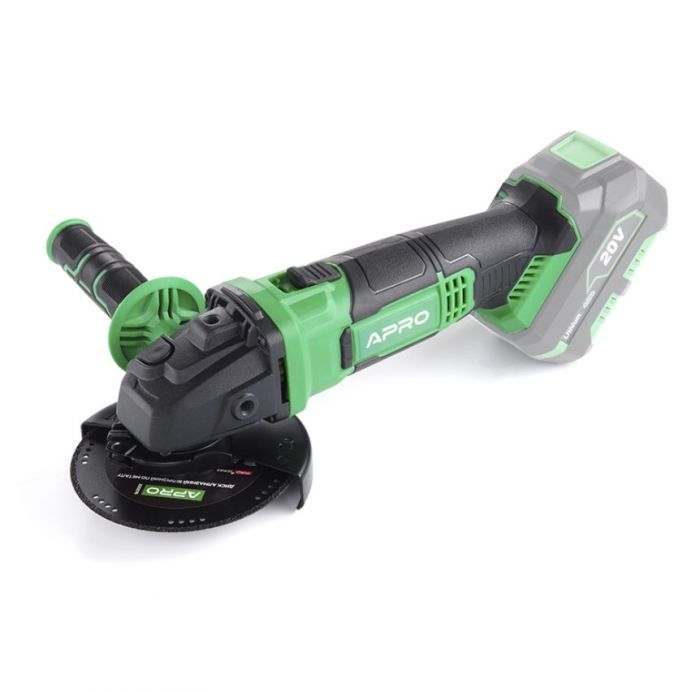 Шліфмашина акумуляторна кутова APRO 20AGS, 20В, Ø125, без АКБ, без ЗП