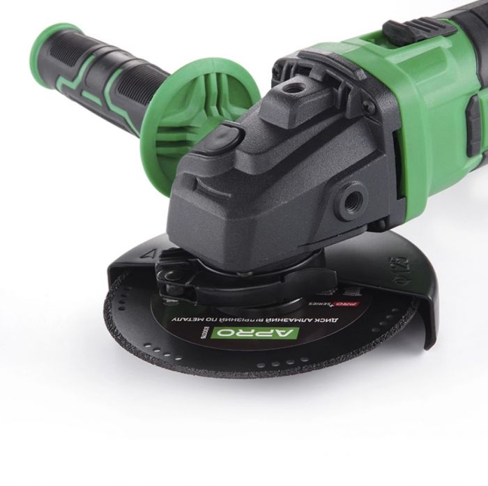 Шліфмашина акумуляторна кутова APRO 20AGS, 20В, Ø125, без АКБ, без ЗП