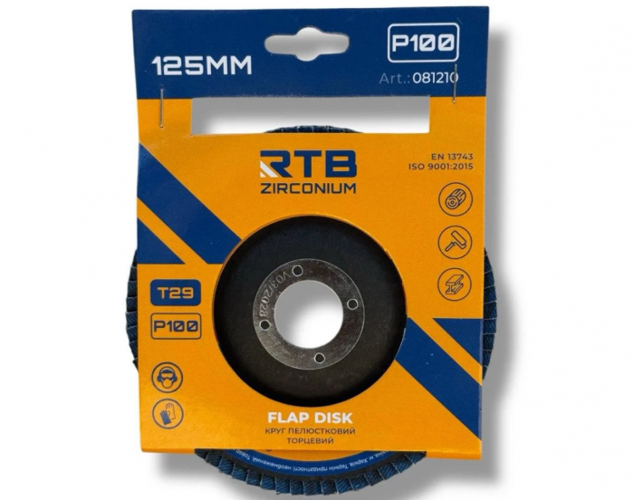 Коло пелюсткове торцеве конічне RTB Zirconium Т29 Р100 125х22 мм