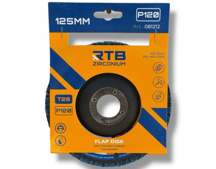 Коло пелюсткове торцеве конічне RTB Zirconium Т29 Р120 125х22 мм
